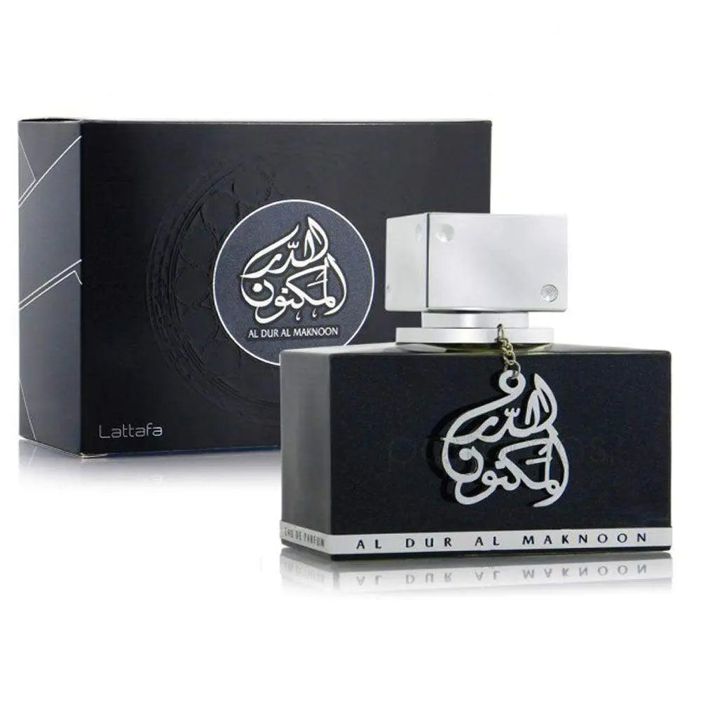Lattafa Al Dur Al Maknoon Silver 100ml Eau de Parfum bottle view 4